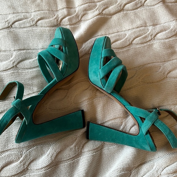 Sam Edelman ‘Taryn’ Chunky Sandal Heels in Turquoise size 9.5 - Picture 9 of 11